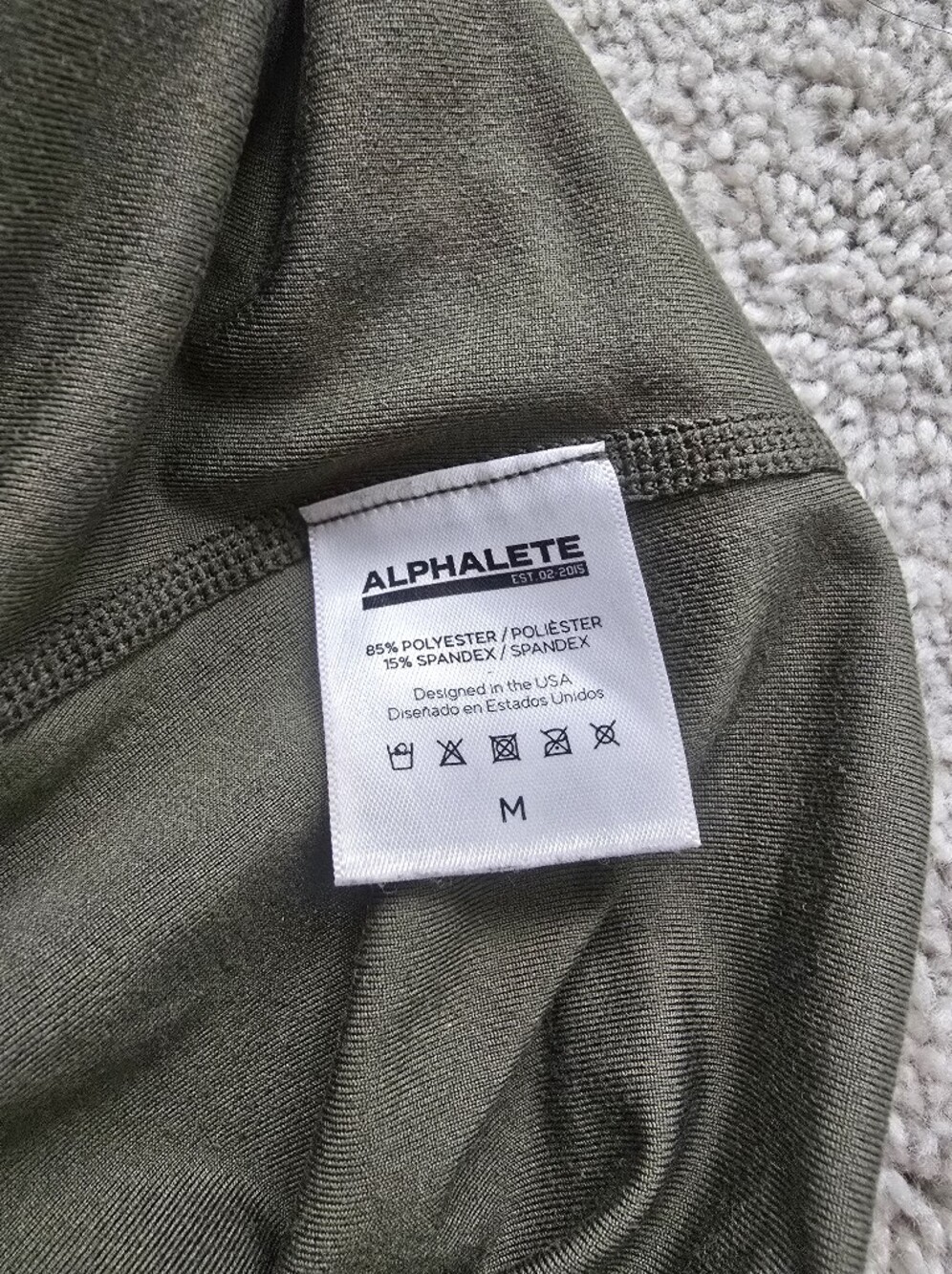 Alphalete Olive Green and Mauve Long Sleeve Crop Tops - Picture 4 of 8